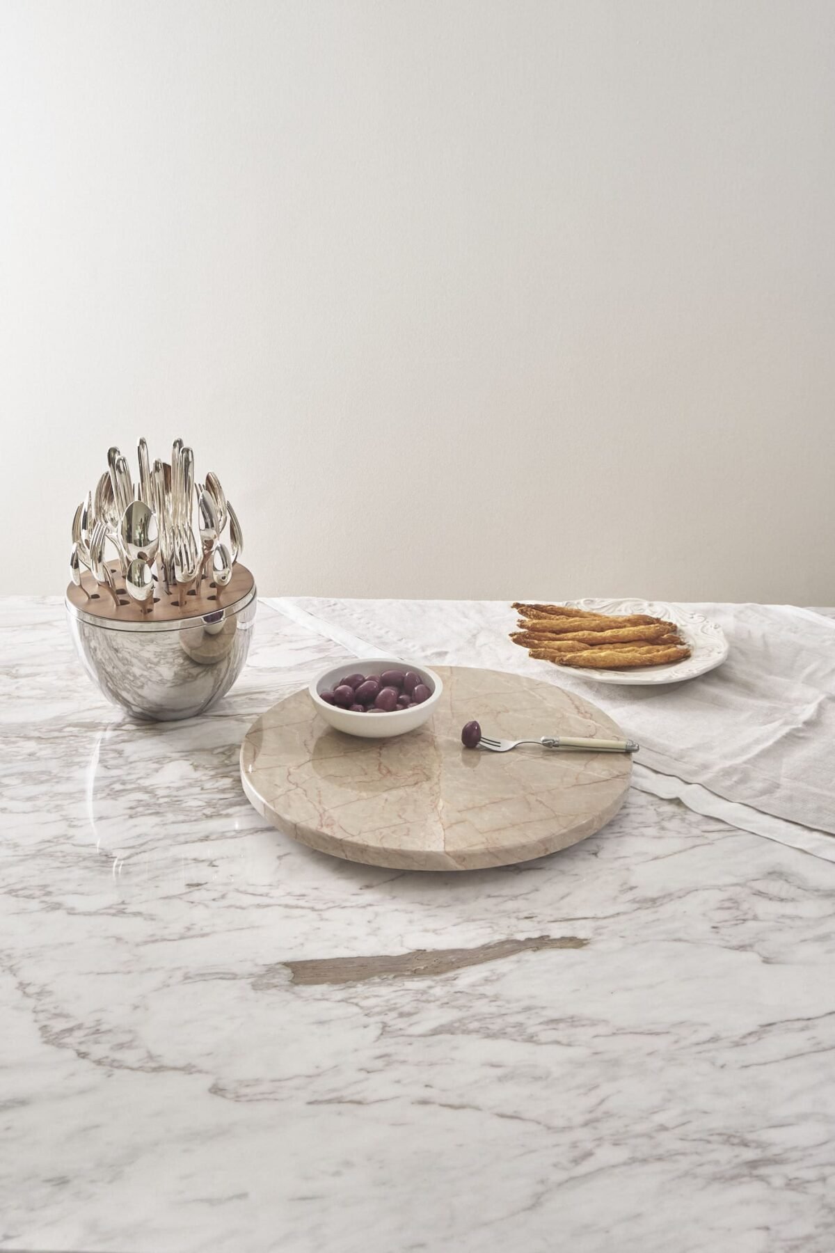 Bandeja Giratoria Lazy Susan Mármol Onix